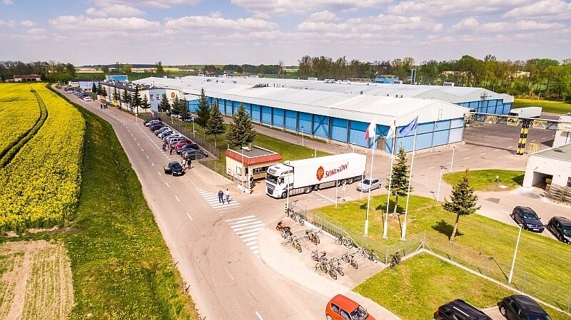 Czyżew: zakład Sokołów S.A. z lotu ptaka, zdjęcie archiwalne