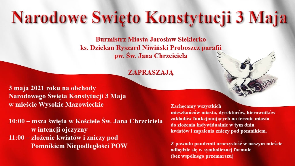 Wysokie Mazowieckie. Obchody 230. rocznicy uchwalenia Konstytucji 3 Maja