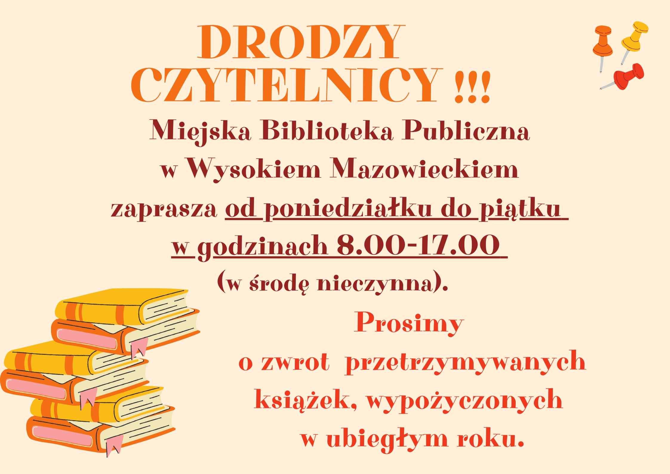 Wysokie Mazowieckie: Apel wysokomazowieckiej biblioteki: zwróć wypożyczone książki