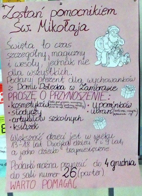 Ciechanowiec. Zostań pomocnikiem Świętego Mikołaja – podaruj prezent wychowankom z Domu Dziecka